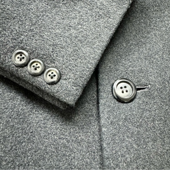 Mens Henry James Ltd Vtg Italy Cashmere Wool Three Button Long Overcoat Gray 42R - Picture 7 of 15